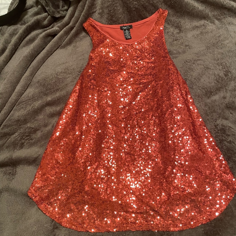 Red sparkly tank top